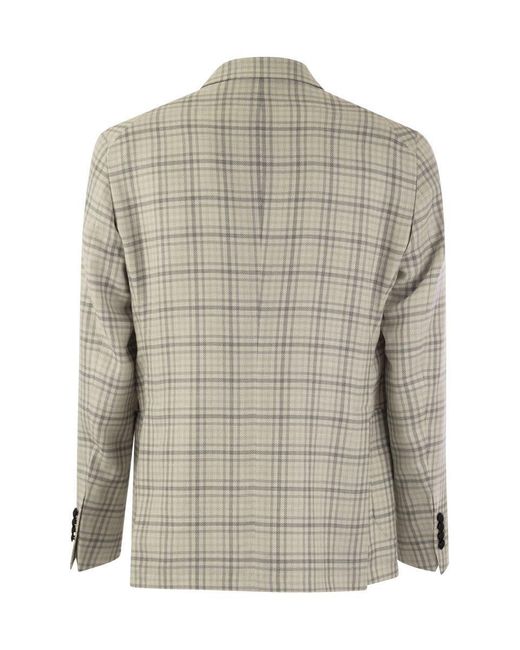 Tagliatore Gray Check Pattern Jacket for men