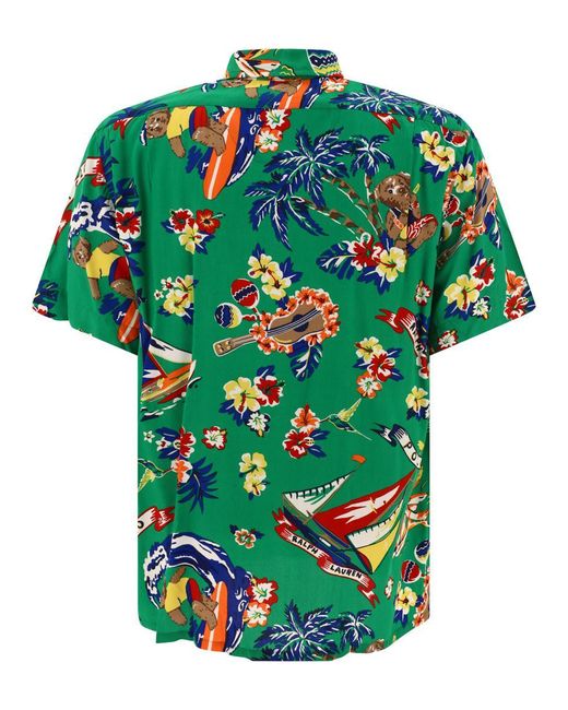 Polo Ralph Lauren Green "Surfing Bear" Shirt for men