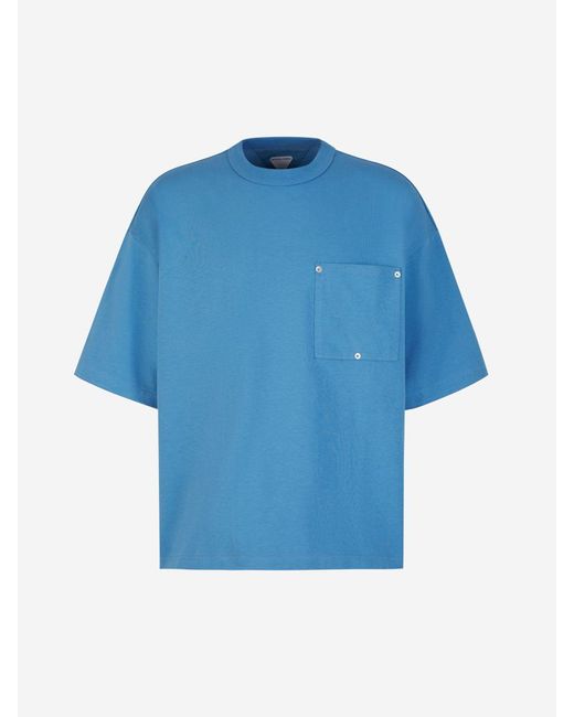 Bottega Veneta Blue Oversized Cotton T-shirt for men