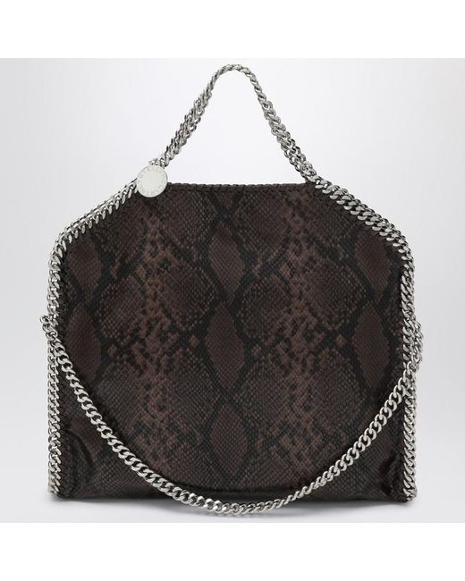 Stella McCartney Black Falabella Tote Fold Over With Snake Print