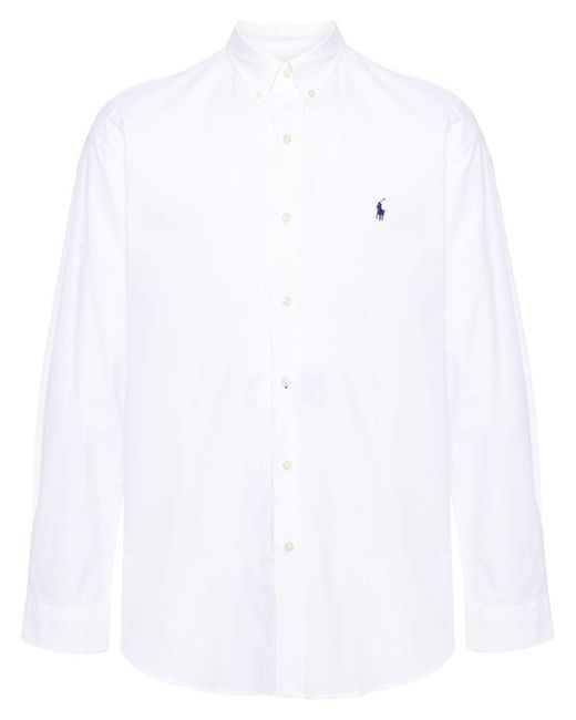 Polo Ralph Lauren White Camicia Oxford Slim-fit for men