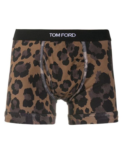 Tom Ford Leopard Print Boxers in Black for Men | Lyst