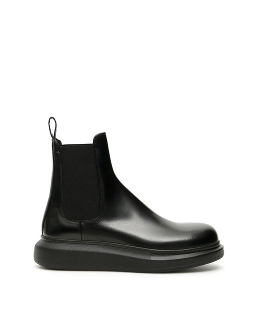 Alexander McQueen Black Hybrid Leather Chelsea Boots for men