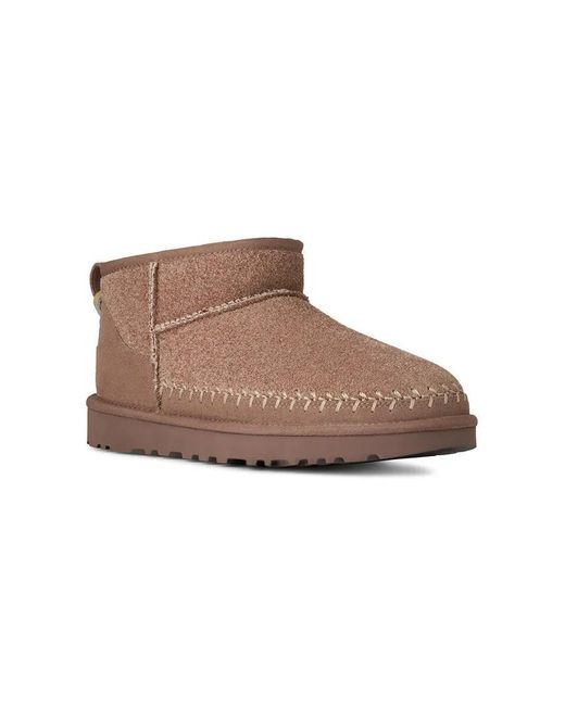 Ugg Brown "Classic Ultra Mini Biarritz" Ankle Boots