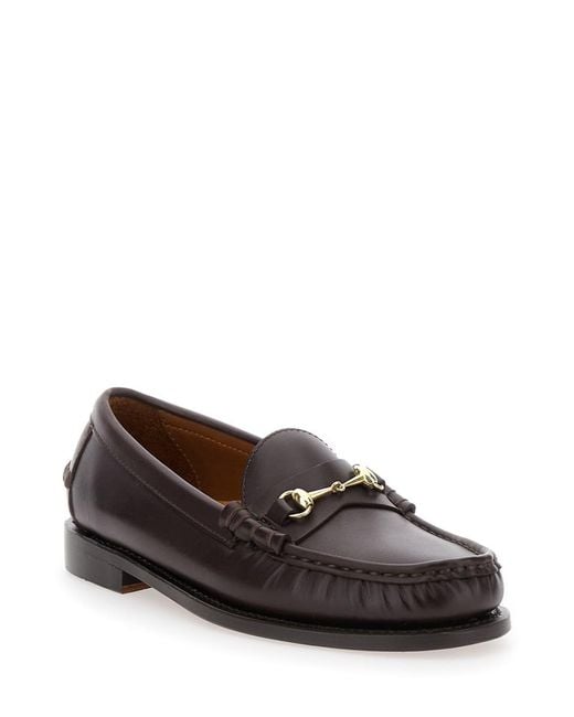 Sebago White 'Joe Modena' Bordeaux Pull-On Loafers With Horsebit Detail