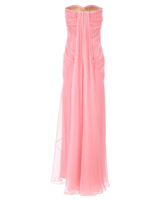 Alexander McQueen Pink Draped Dress