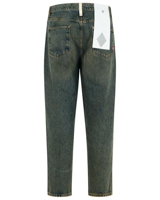AMISH Green 'Jeremiah' Dirty Cotton Jeans for men