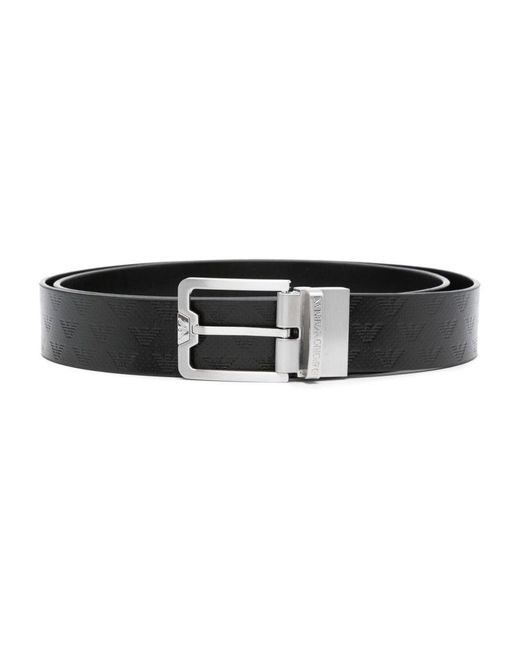 Emporio Armani Black Reversible Belt for men