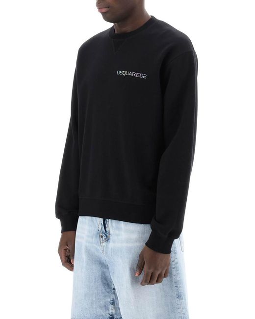 DSquared² Black Cool Fit Printed Sweatshirt for men