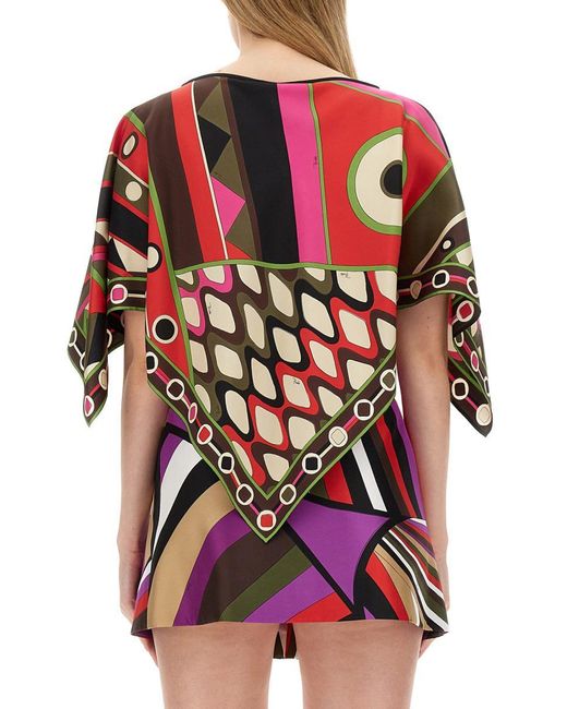 Emilio Pucci Red Kaftan With Print
