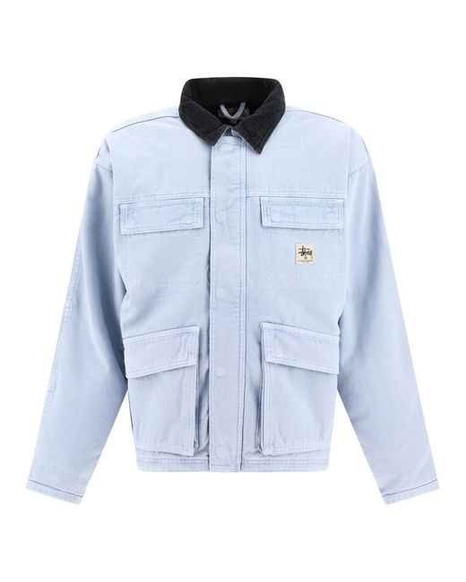 Stussy Blue Washed Canvas Jackets for men