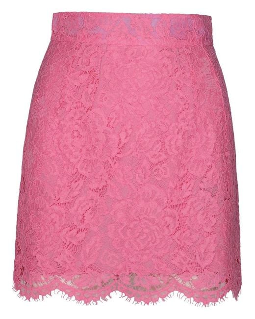 Dolce & Gabbana Mini Skirt In Pink Viscose Blend