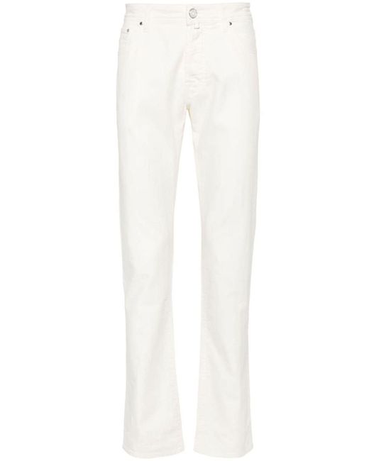 Jacob Cohen White Bard Slim-Cut Jeans for men