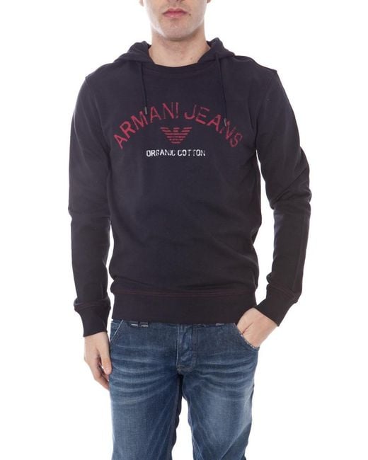 Armani Jeans Aj Sweatshirt Hoodie in Blue for Men Lyst Canada