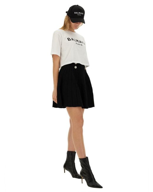 Balmain White T-Shirt With Logo