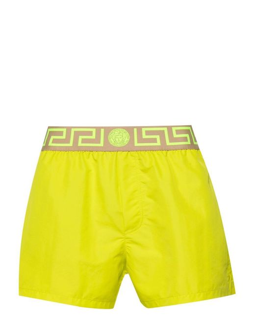 Versace Yellow Greek Key Swimsuit for men