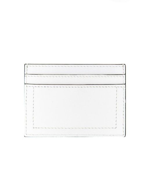 Moschino White Leather Card Holder