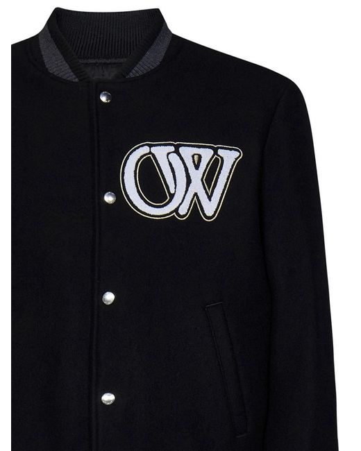 Off-White c/o Virgil Abloh Blue Off- Varsity Jacket for men