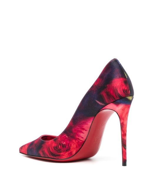 Christian Louboutin Red Kate 100 Satin Pump