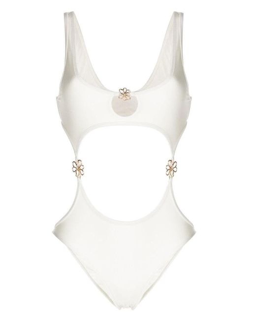 Cult Gaia Floral-detail One-piece Bathing Suit in White | Lyst