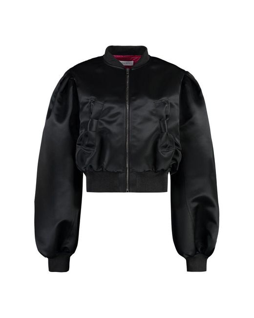 Nina Ricci Black Satin Bomber Jacket