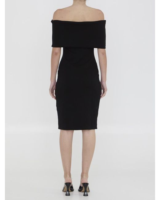 Bottega Veneta Black Off-The-Shoulder Dress