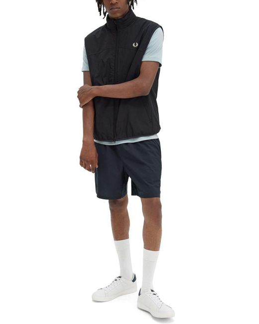 Fred Perry Black Vests With Logo for men