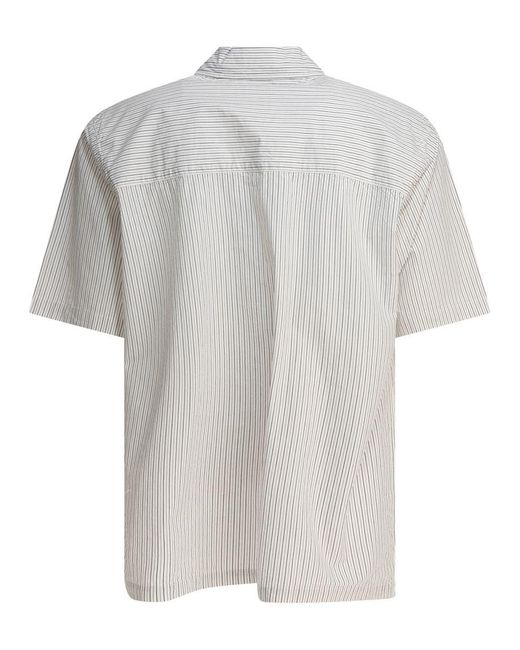 Norse Projects White Mads Poplin Stripe Ss for men