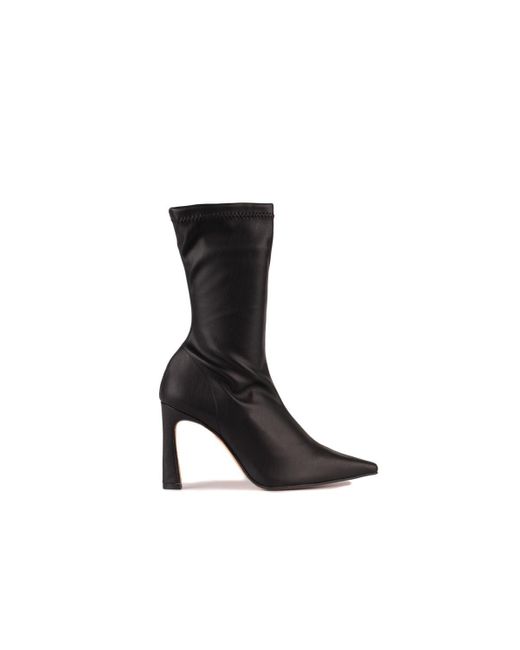 Angel Alarcon Black Stretchy Pointed Ankle Boot With High Heel
