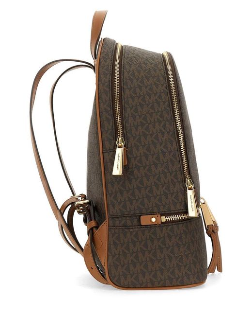 Michael Kors Gray Backpack "Rhea" Zipper Medium