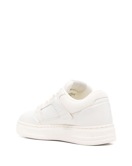 Emporio Armani White Leather Sneakers