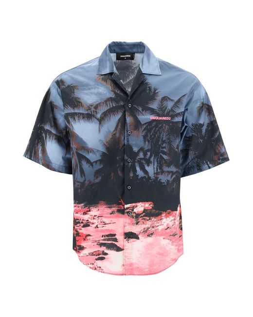 商品はお値下げ可能 ディースクエアード メンズ シャツ トップス D2 Sunrise Bowling Shirt Multicolour  メンズファッション