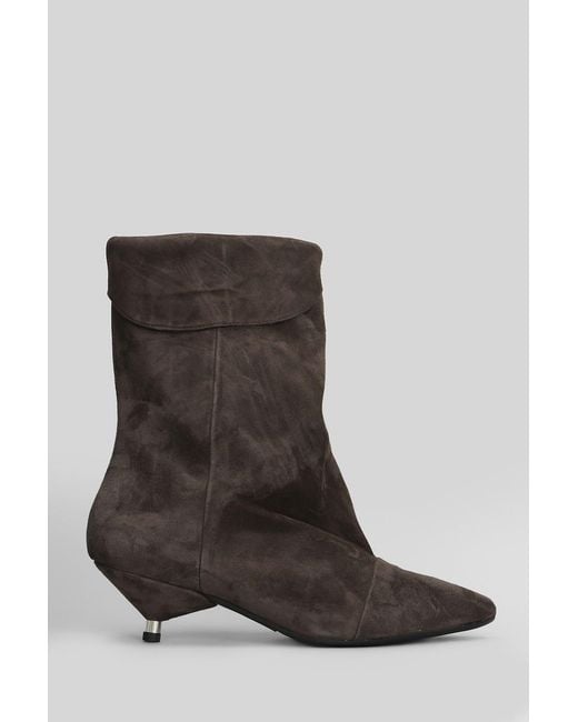 GISÉL MOIRÉ Black Miriam Low Heels Ankle Boots