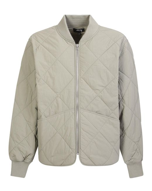 Stussy Synthetic Quilted Design Jacket With Stüssy Dice-patch in Green ...