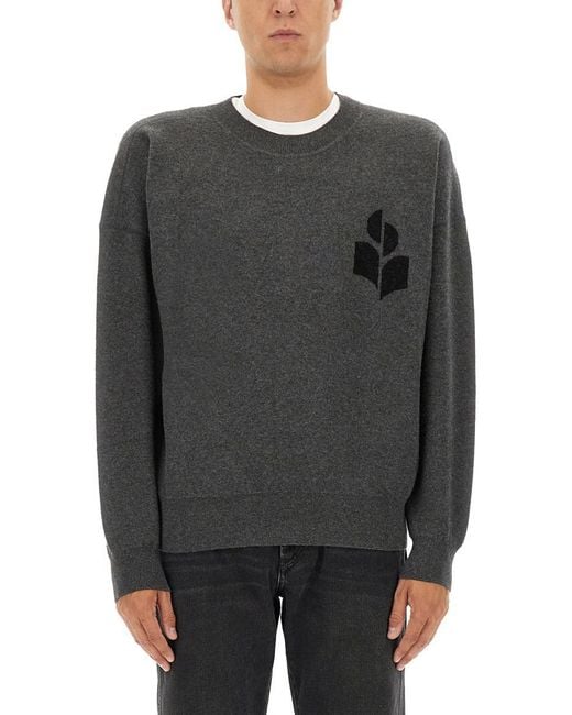 Isabel Marant Gray Jersey With Logo for men