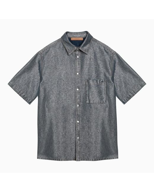 DARKPARK Gray Denim Short-Sleeved Shirt