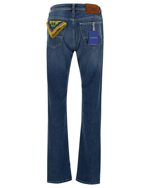Jacob Cohen Blue Slim Five-pocket Jeans In Cotton Denim Man for men