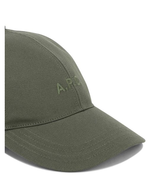 A.P.C. Green "Charlie" Cap for men