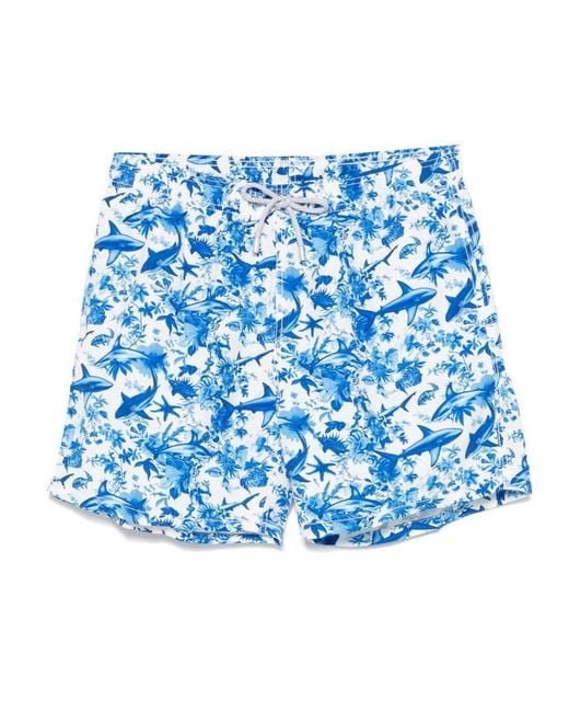 Mc2 Saint Barth Blue 'Gustavia' Printed Swimsuit for men