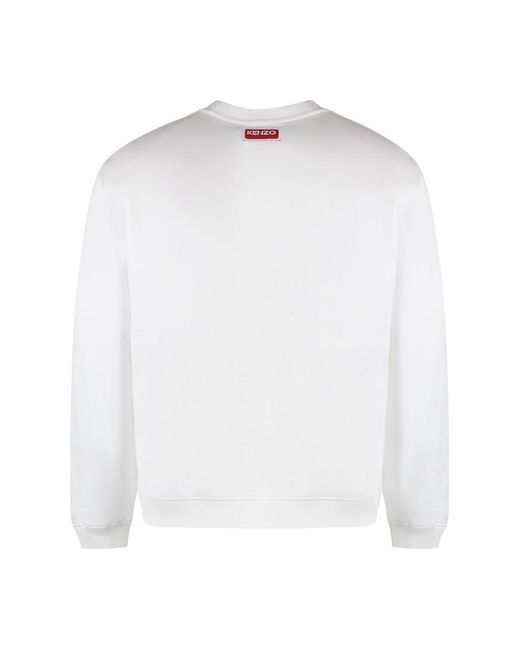 KENZO White Cotton Crew-Neck Sweatshirt for men