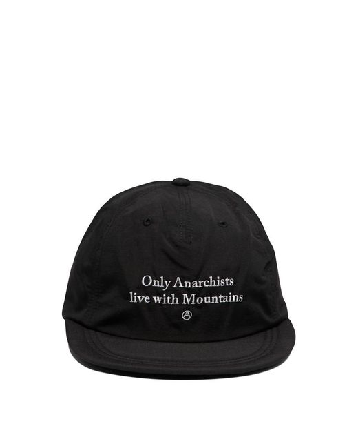 Mountain Research. Black "Only Anarchist Live With Mountains" Hat for men