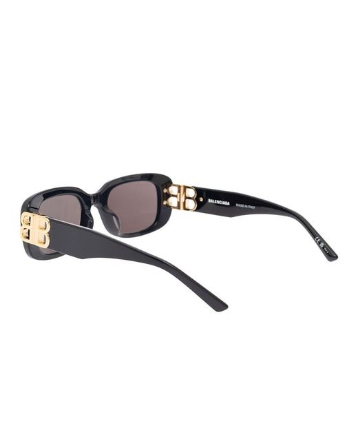 Balenciaga 'dynasty 0310sk' Black Rectangular Sunglasses With Bb Logo Detail In Acetate Woman