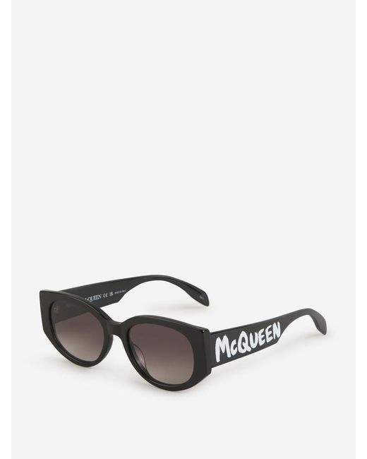 Alexander McQueen Gray Graffiti Sunglasses
