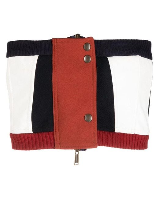 DSquared² Red Colour-Block Corset Top