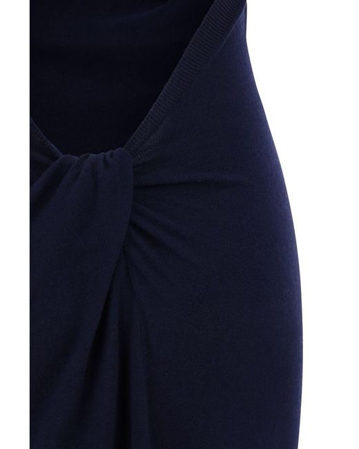 Fendi Blue Wool Midi Dress