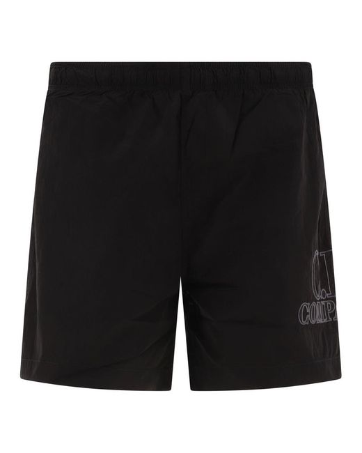 C P Company Black "Eco-Chrome" Swim Shorts for men