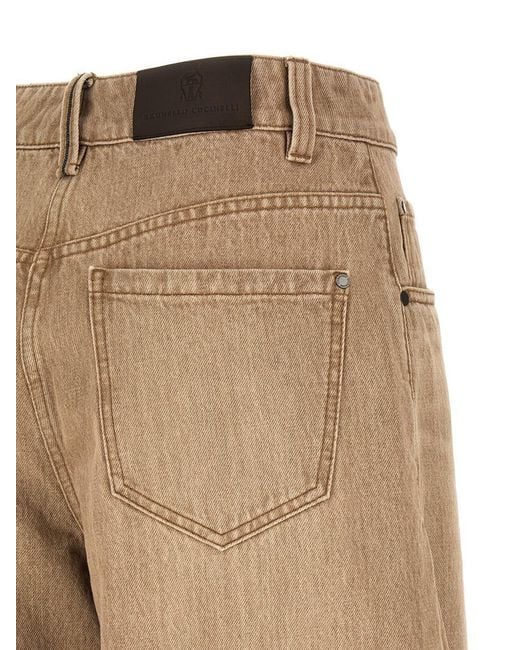 Brunello Cucinelli Natural 'Wide' Jeans