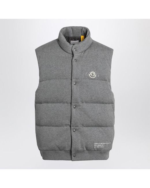 Moncler Genius Gray Padded Vest With Logo For for men