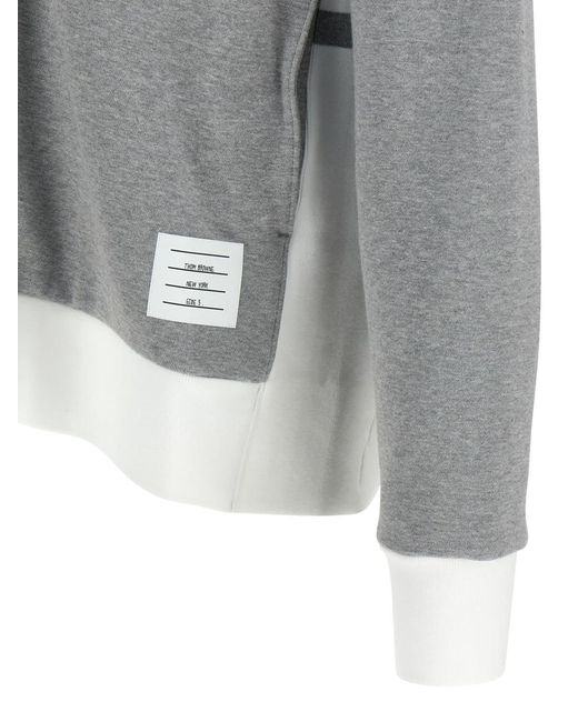 Thom Browne Gray '4Bar' Hoodie for men