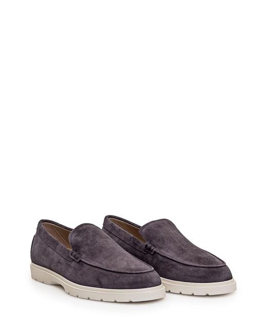 Tod's Purple Leather Moccasin for men